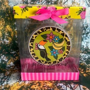 Betsey Johnson Rain Forest Coasters tropical home patio decor
